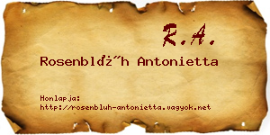 Rosenblüh Antonietta névjegykártya